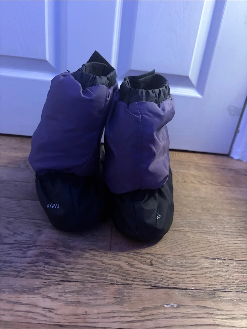 Puffy Insulated Dance Boot Slippers in Purple and Black from BLOCH.